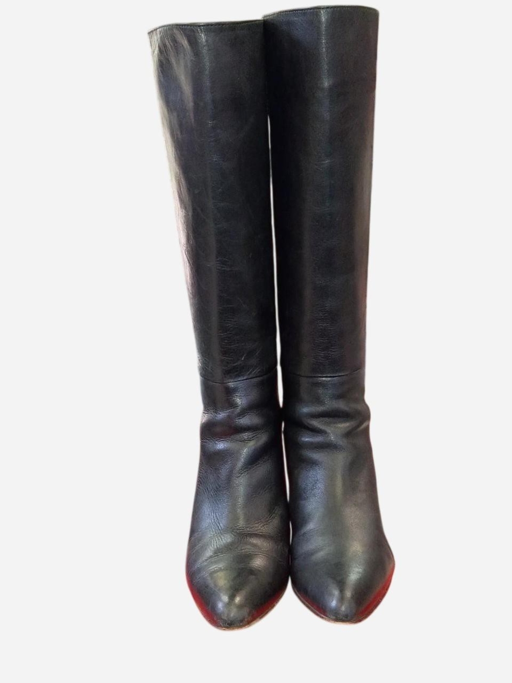 Coach Black Leather Knee-High Pointed-Toe Boots - Picture 2 of 8